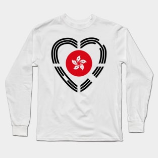 Korean Hong Konger Multinational Patriot Flag Series (Heart) Long Sleeve T-Shirt